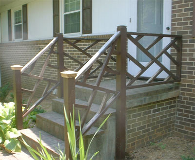 Porch railing, unpainted